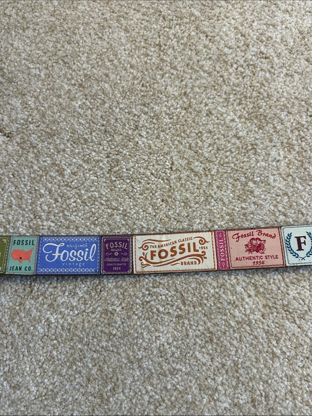 Vintage Fossil Patchwork Womens Leather Belt Size S